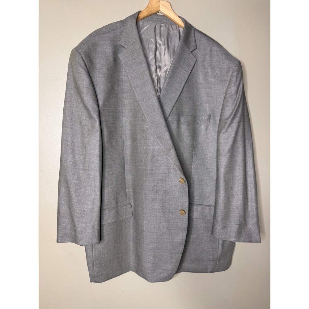 Lauren Ralph Lauren Gray Silk Wool Glen Check Blazer Sport Coat Mens 58R